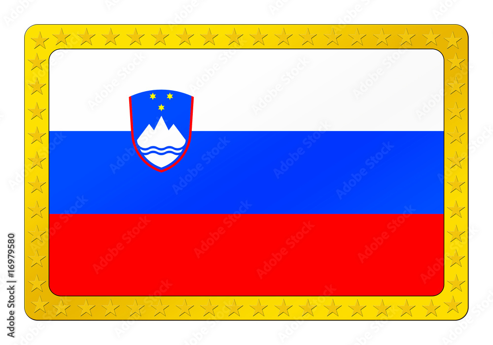 3D-Button - Slowenische Flagge