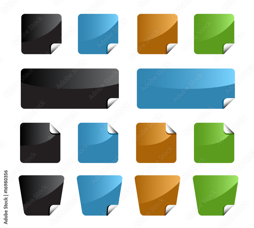 Set of color labels Set of color labels