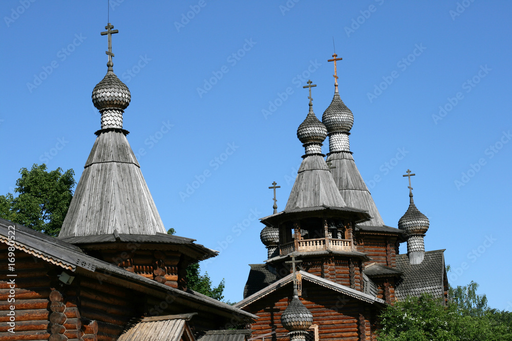 Wooden Russian orthodox church in Moscow