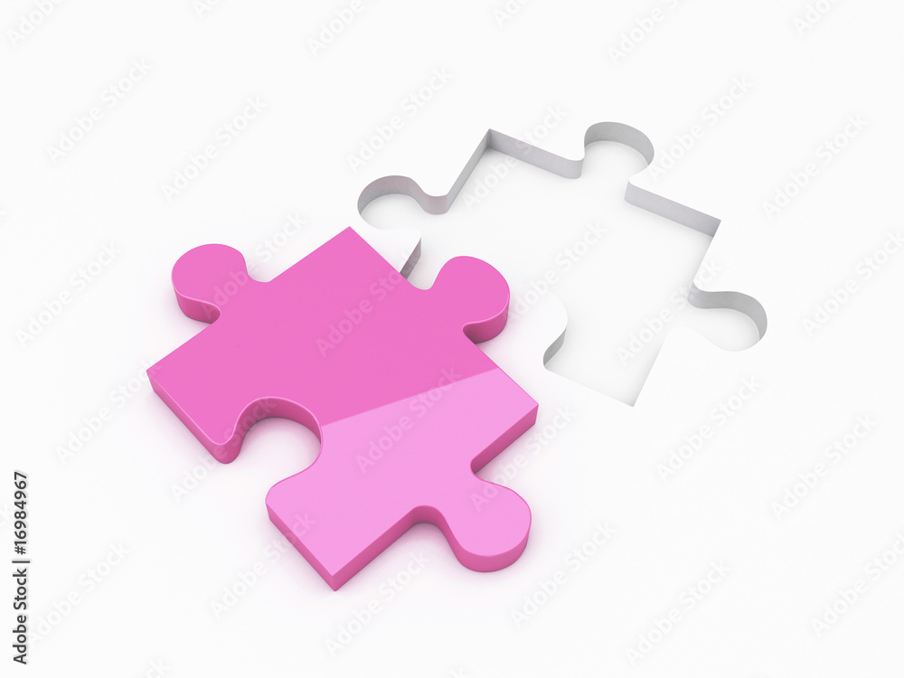 3d Render Of Isolated Jigsaw Puzzle. 3d Render Of Isolated Jigsaw Puzzle.