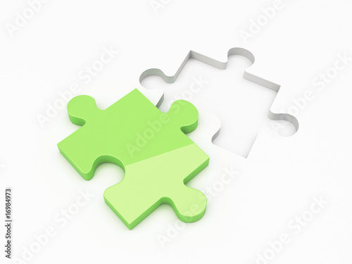 3d Render Of Isolated Jigsaw Puzzle.