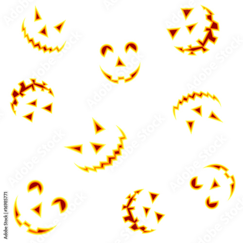 Halloween pumpkin blurred faces