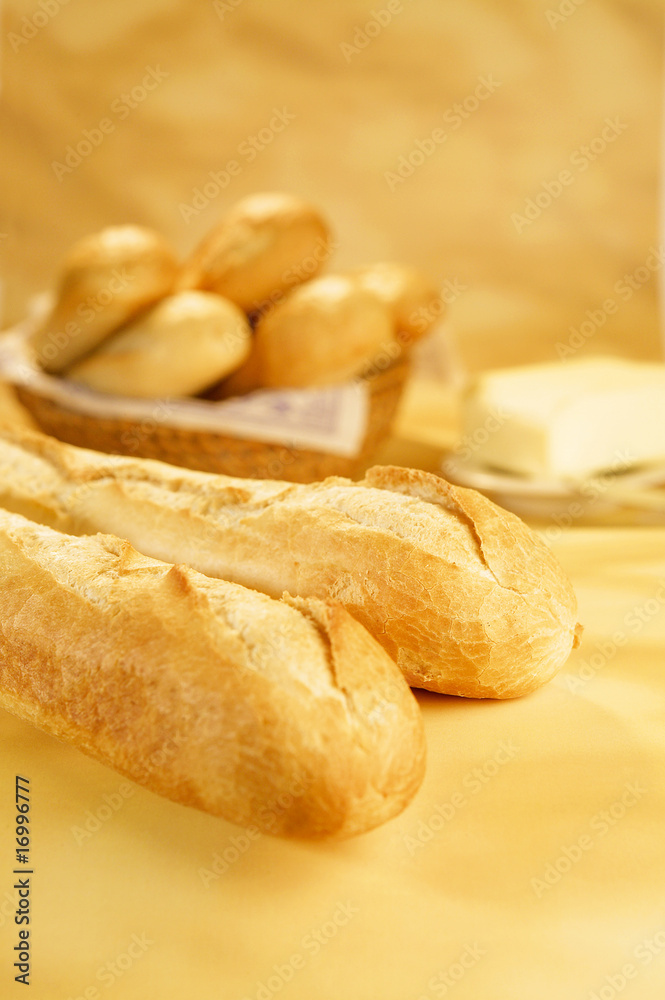 Fresh baguettes with butter V2