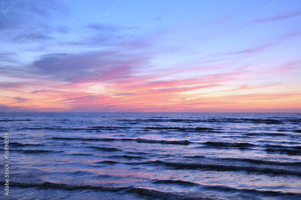 Sunset on sea seaside