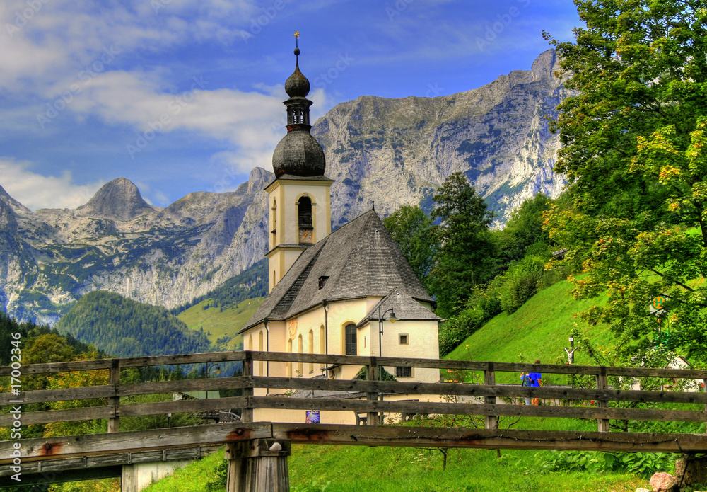 Famous landmark Ramsau in Berchtesgaden - Bavaria / Germany