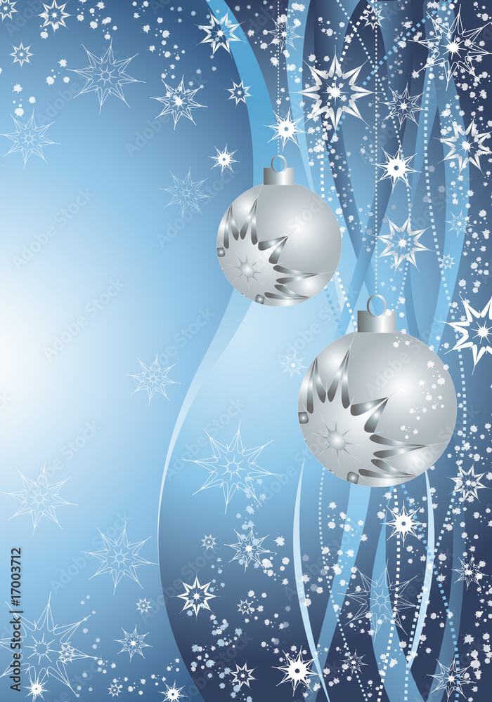 blue Christmas decoration - obrazy, fototapety, plakaty 