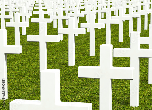 Fotografie, Obraz white cross grave