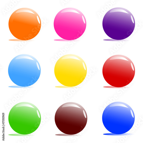 assorted colour balls on white background