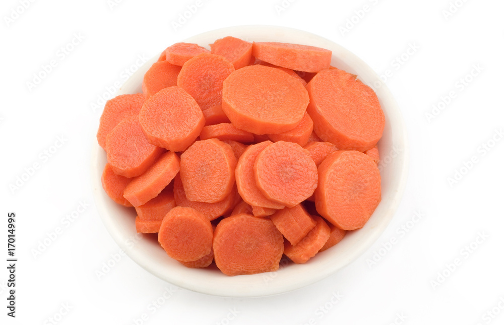 Bowl of Fresh Sliced Raw Carrots