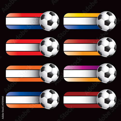 Soccer ball on specialized banners