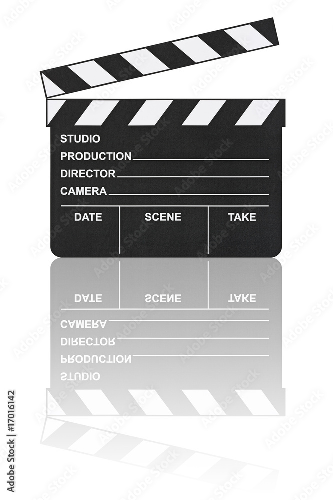 Obraz premium Cinema clapboard and reflection