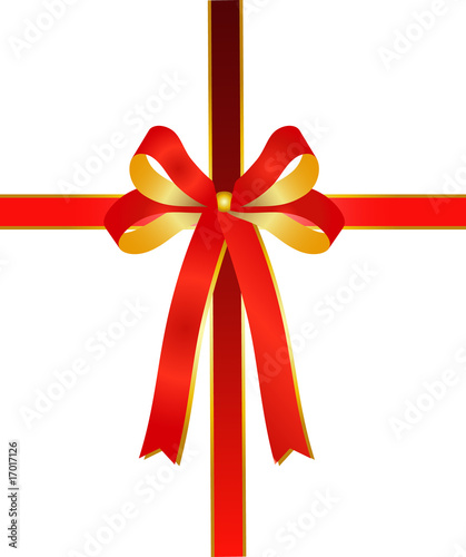 illustration einer zweifarbigen geschenkschleife