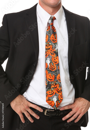 Business Man with Halloween Themed Tie