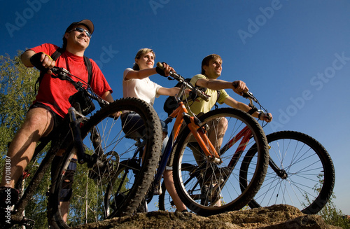 Friends bicyclists