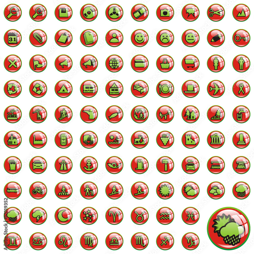 one hundred fully editable glossy vector web icons