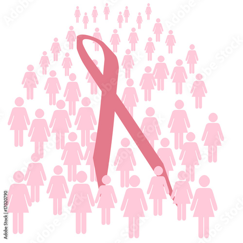 pink ribbon walk illustration