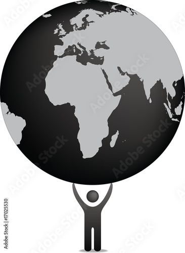 figure holding the world