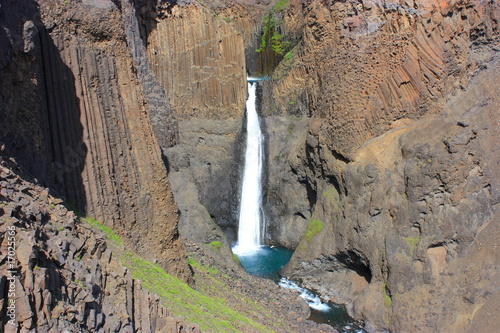 Bild auf Leinwand Waterfall litlanesfoss in iceland
