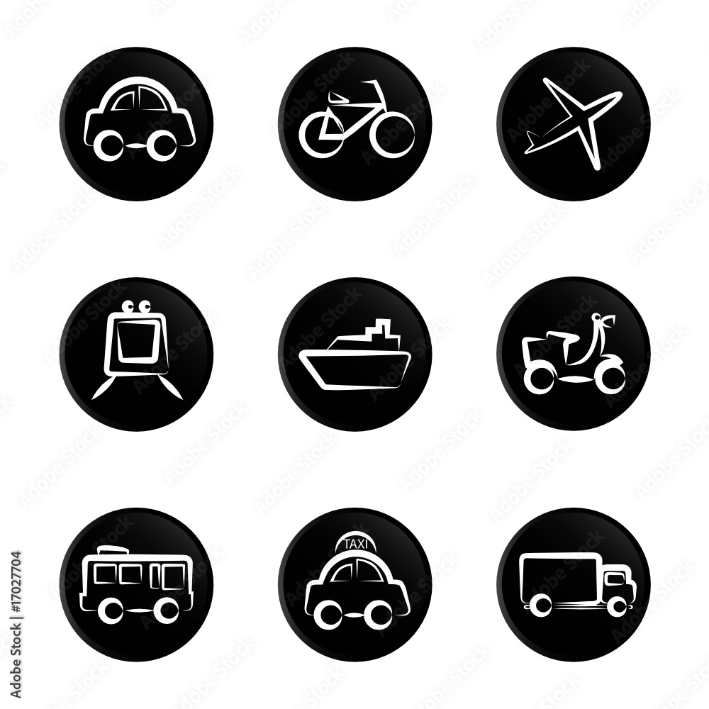 vehicles icon set