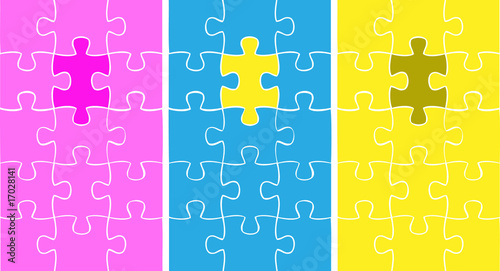 Color Puzzle cards, vector cards, game backgrounds