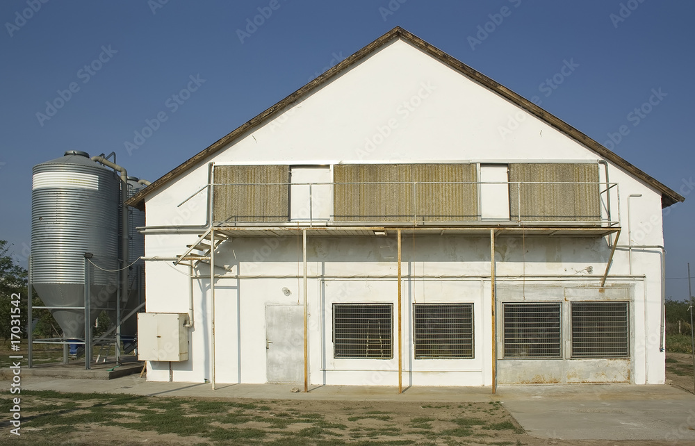 Obraz premium front of a chicken farm