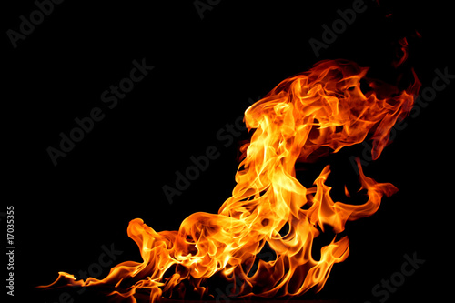 Fire on a black background