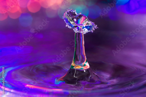 Macro of a Water Drop Collision.