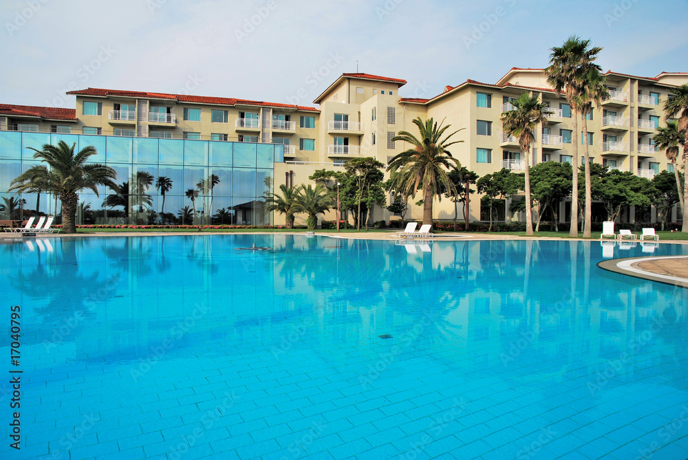 Huge swimming pool with luxurious resorts