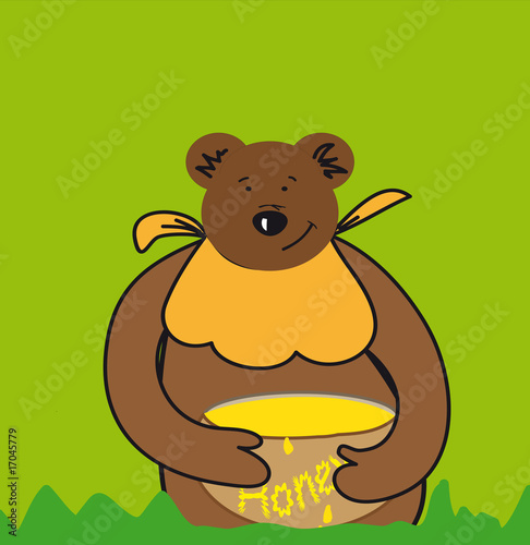 Orso Con Ciotola Di Miele