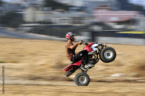 Extreme driver on quadbike