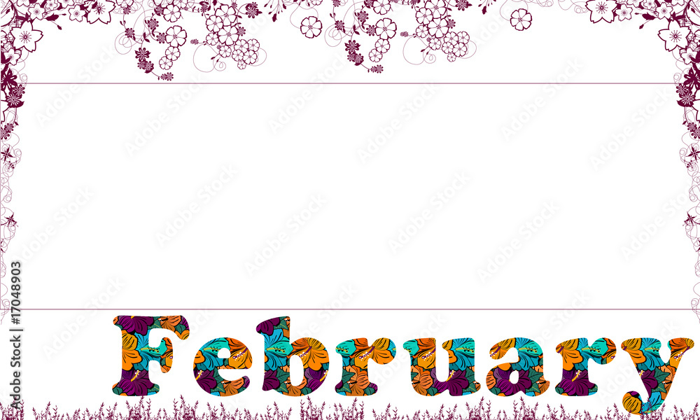 Naklejka premium Kalender February Februar