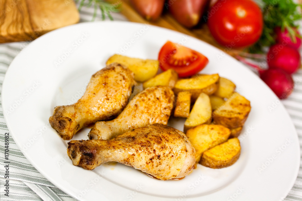 Bratkartoffeln und Chicken Bratkartoffeln und Chicken