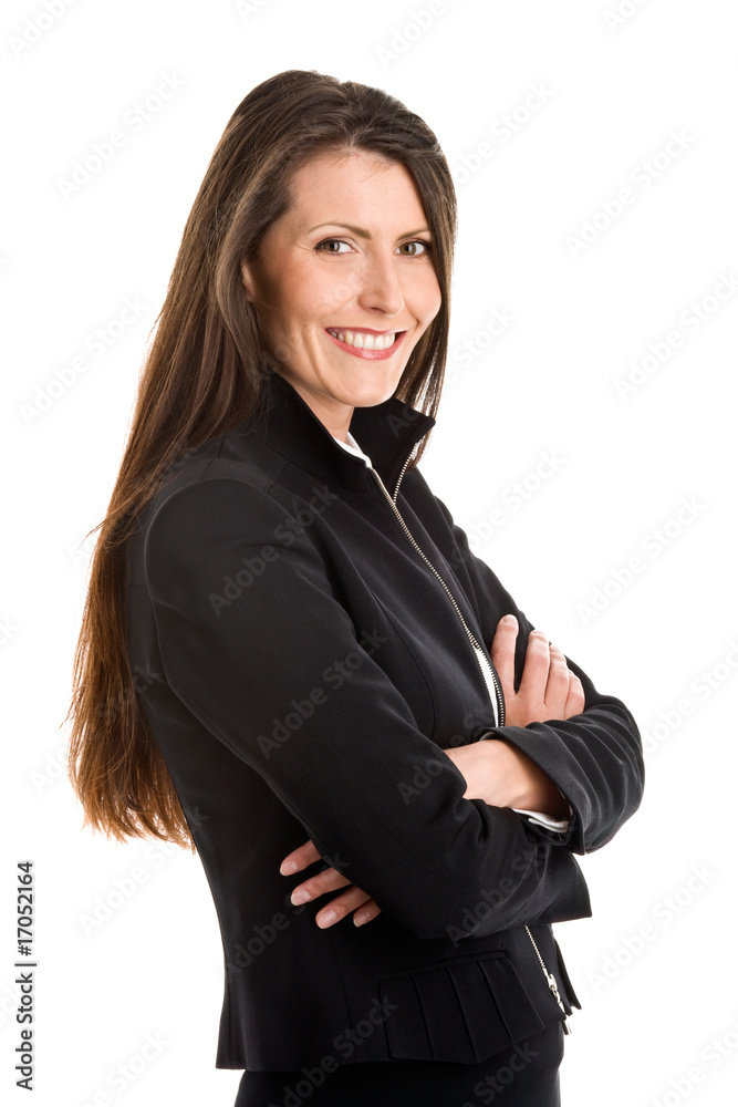 Portrait of attractive businesswoman with arms crossed