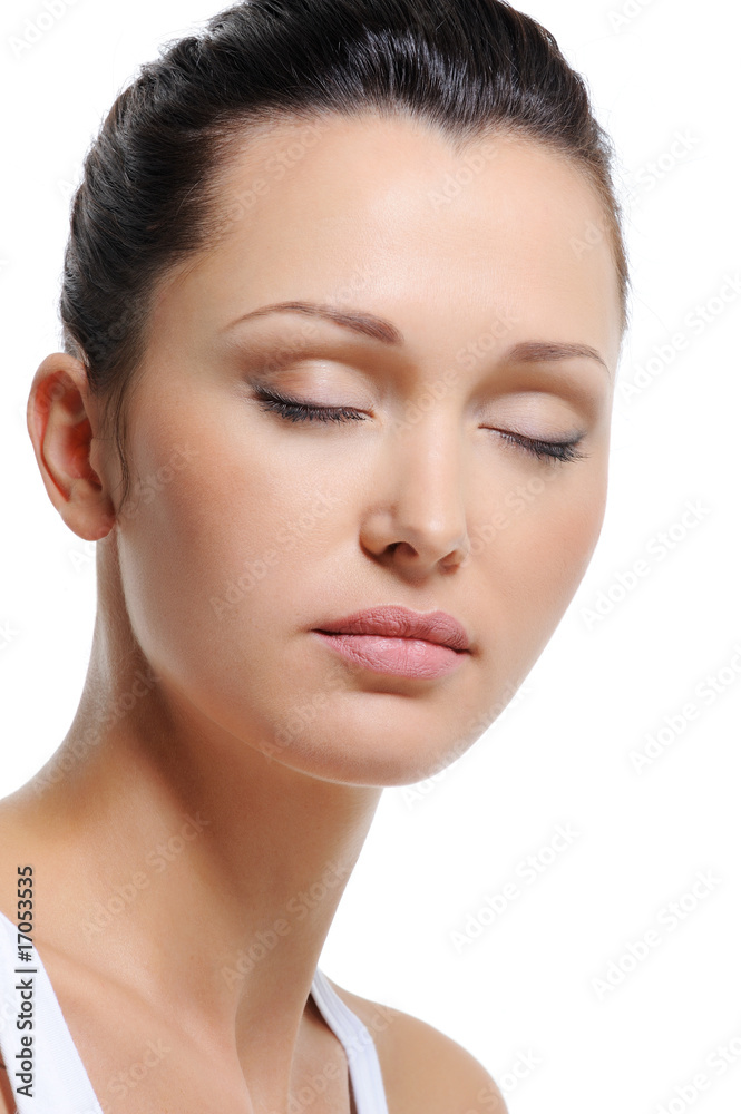 Health beautiful woman with eyes closed Health beautiful woman with eyes closed
