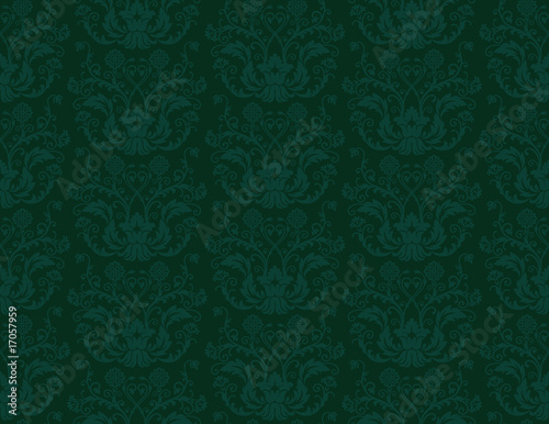 Seamless green vintage wallpaper