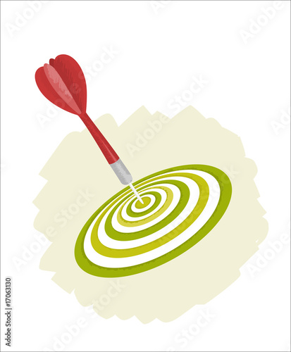 red dart on green target