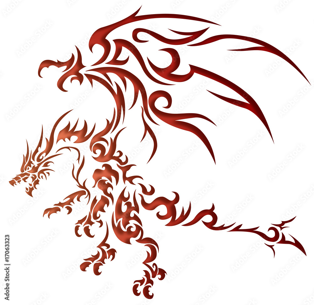 ドラゴンのトライバル4(白) ドラゴンのトライバル4(白)