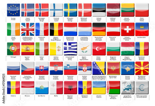 Europe-Buttons-Set-3D-square-pushed-down