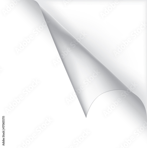 Vector white curled corner