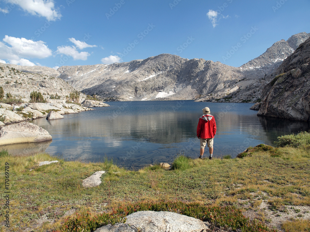 High Sierra Lake Hiker