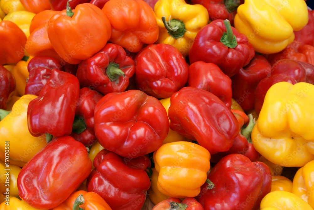 red and yellow paprikas red and yellow paprikas