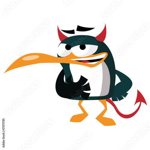 Schilderij op canvas Pingouin demon