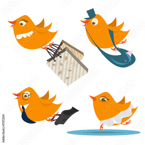 cute birds vector