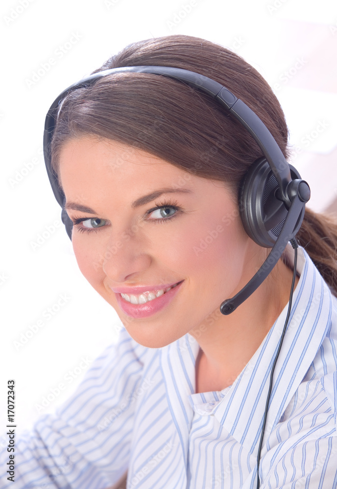 Woman in call center Woman in call center