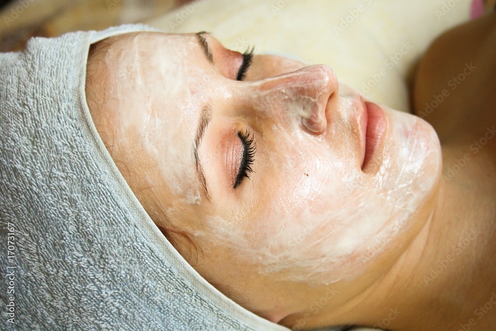 Silverbeauty salon series, facial mask applying Silverbeauty salon series, facial mask applying