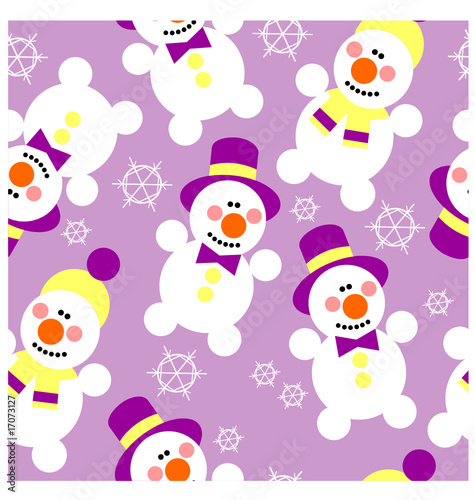 Seamless ornament snowman  in color  29