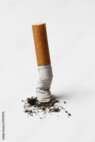 extinct cigarette isolated on white background.