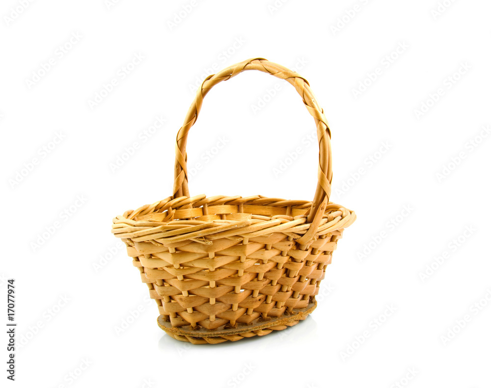 cane basket over white background cane basket over white background