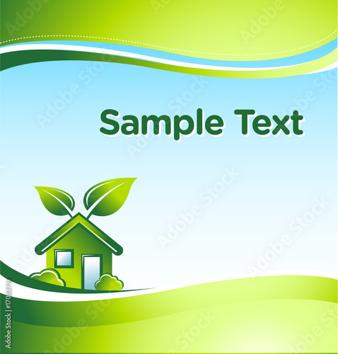 vector GREEN eco house with place for your text 1
