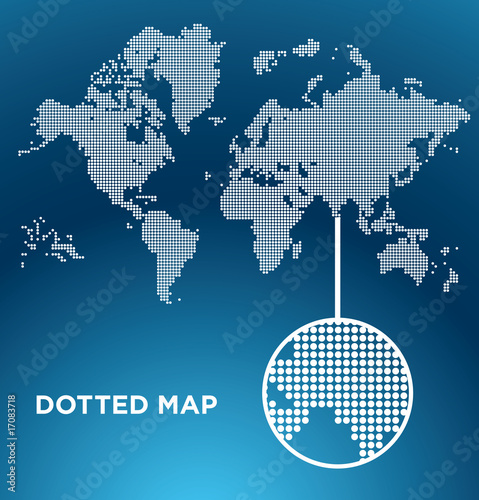 Vector Dotted Map of the World